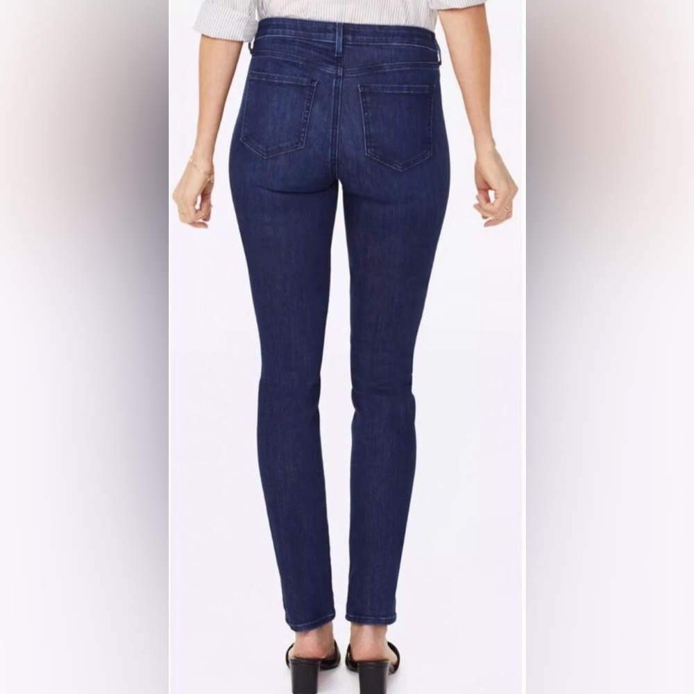 NYDJ Dark Wash Distressed Mid Rise Alina Denim Leggings 0